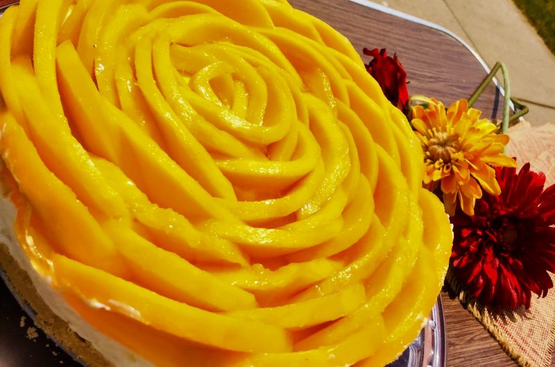 No Bake| No Gelatin Mango Cheesecake