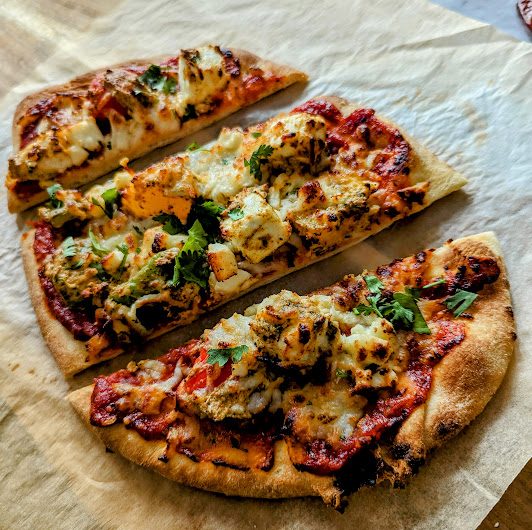 Paneer Tikka Naan Pizza